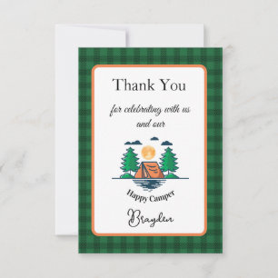 Happy Camper Thank You Card Kids Birthday