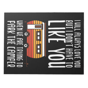 Happy Camper Trailer Camping Couple Notepad