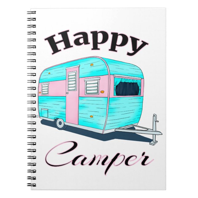 Happy Camper Trailer Camping Notebook (Front)