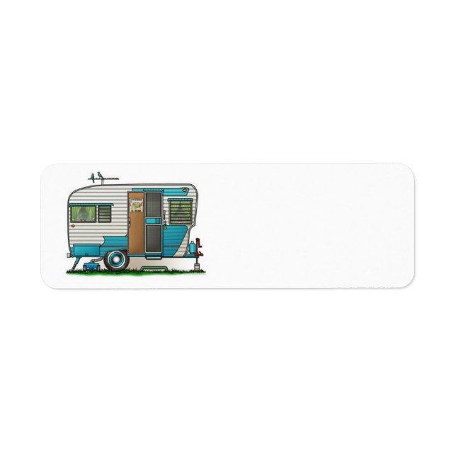 Happy Camper Trailer Return Address Label (Front)