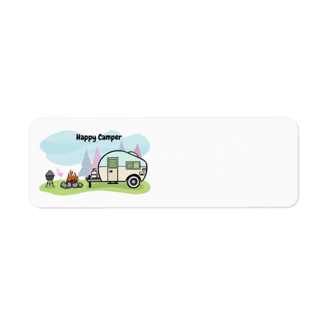 Happy Camper Trailer Return Address Label (Front)