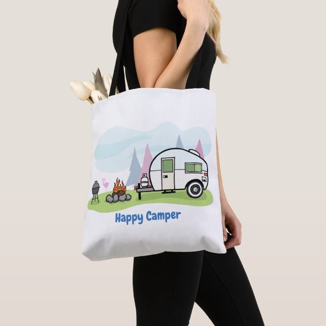 Happy Camper Trailer Tote Bag (Close Up)