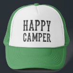 Happy Camper trucker hat<br><div class="desc">Happy Camper in vintage-inspired typeface,  trucker hat</div>