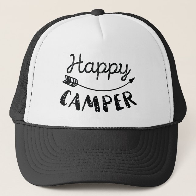 Happy Camper Trucker Hat (Front)
