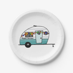 Happy Camper van Paper Plate