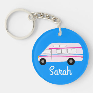 HAPPY CAMPER Van RV Motorhome Campervan CUSTOM  Key Ring