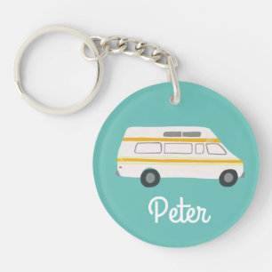 HAPPY CAMPER Van RV Motorhome Campervan CUSTOM  Key Ring