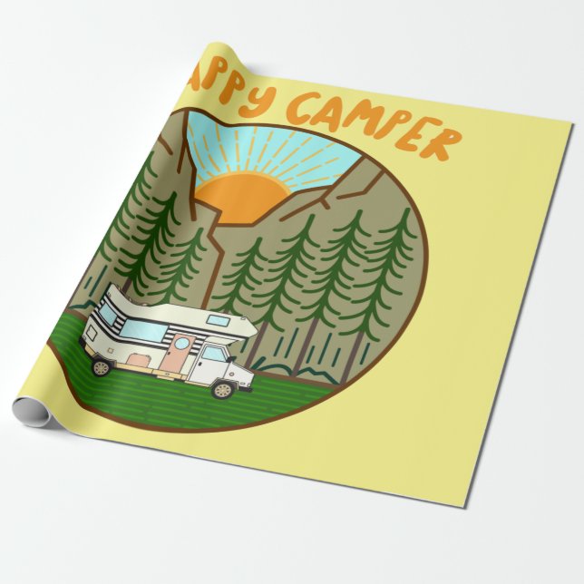 Happy camper - Vanlife graphic #7 Wrapping Paper (Unrolled)