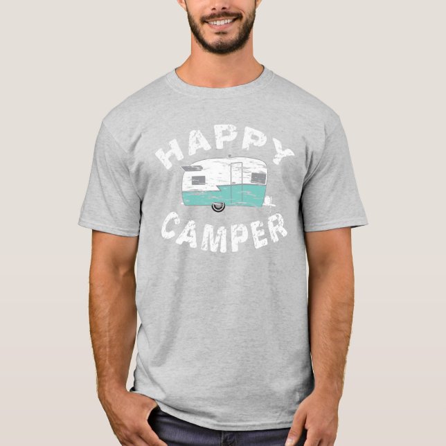 Happy Camper Vintage Shasta Trailer T-shirt (Front)