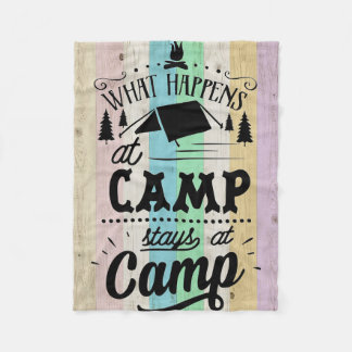 Happy Camper What Happens At Camp Fleece Blanket
