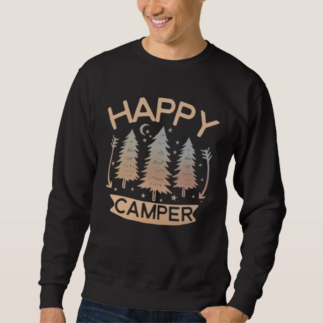 Happy Camper  Womens Family RV Camping  Kids Sweatshirt (Front)