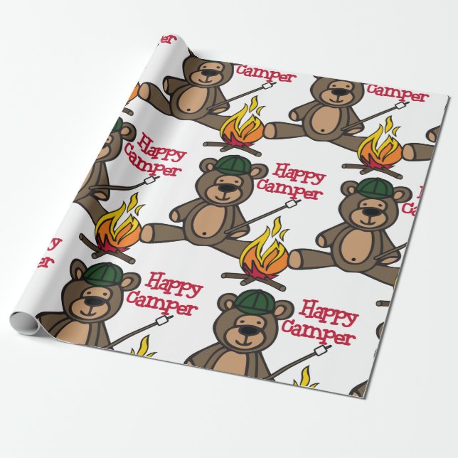 Happy Camper Wrapping Paper (Unrolled)