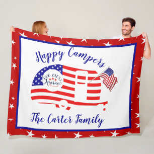 Happy Campers America personalised Fleece Blanket
