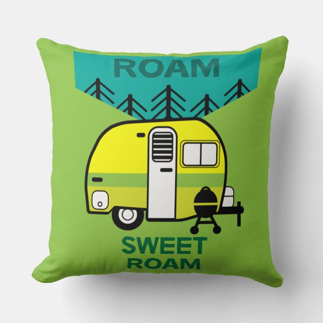 Happy Campers | Caravaner | Camper Throw Pillow Mu (Front)