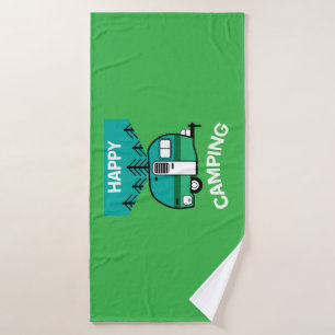 Happy Campers   Caravaner   Camper Throw Pillow Mu Bath Towel