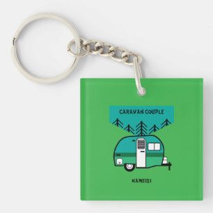 Happy Campers Caravanning Funny Caravans Key Ring