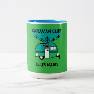 Happy Campers Caravanning Funny Caravans Two-Tone Coffee Mug