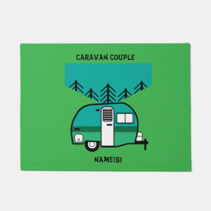 Happy Campers Caravanning Funny Caravans Two-Tone Doormat