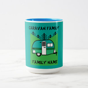 Happy Campers Caravanning Funny Caravans Two-Tone  Two-Tone Coffee Mug