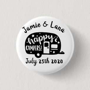 Happy Campers Customisable Design 3 Cm Round Badge