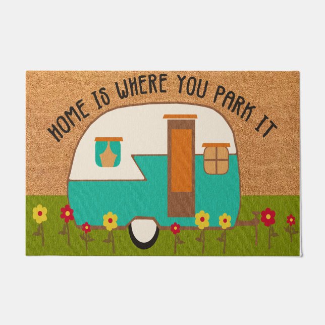 Happy Campers Doormat, Camping Lover Gift Doormat (Front)