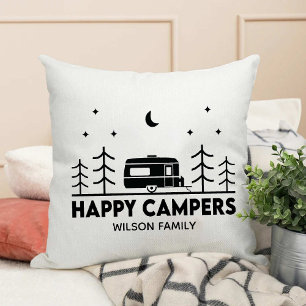 Happy Campers family Name Outdoor Adventure Cushion