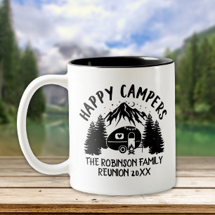 Happy Campers Family Road Trip Two-Tone Coffee Mug