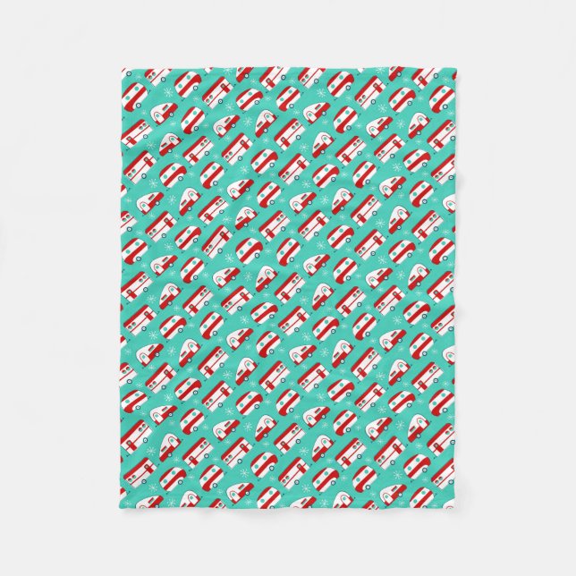 Happy Campers Fleece Blanket (Front)