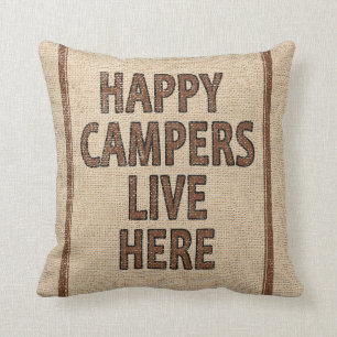 Happy Campers Flour Sack Cushion