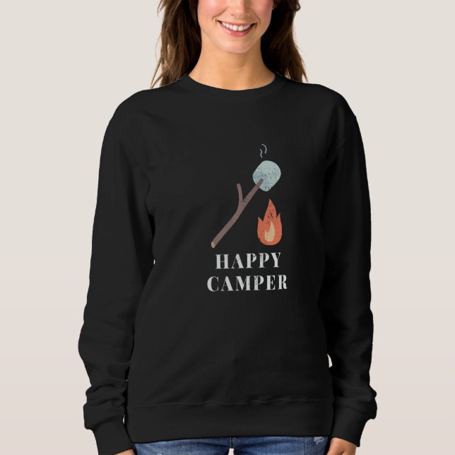 Happy Campers Marshmallows  Camping Smores Sweatshirt (Front)