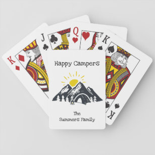 Happy Campers Personalised Mountain Playing Cards