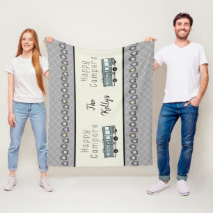 Happy Campers Personalised RV Fleece Blanket