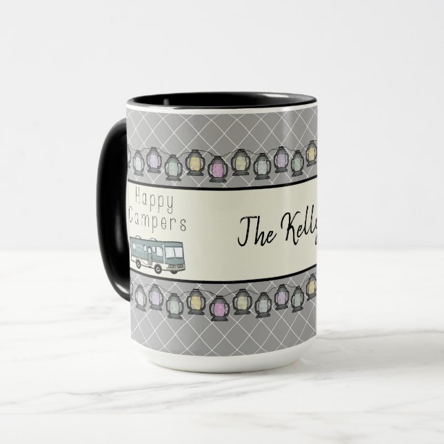 Happy Campers Personalised RV Mug (Front Left)