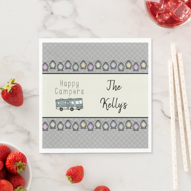 Happy Campers Personalised RV Napkin (Insitu)