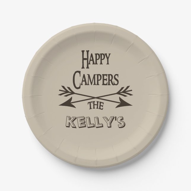 Happy Campers Personalised RV Paper Plate (Front)