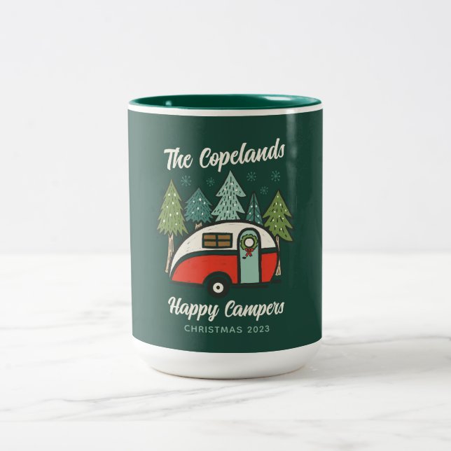 Happy Campers Personalised Two-Tone Coffee Mug (Center)