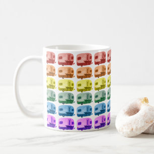 Happy Campers Rainbow Trailers Watercolor RVs Coffee Mug