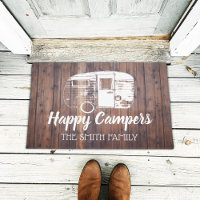 Happy Campers Rustic Camping Trailer Family Name