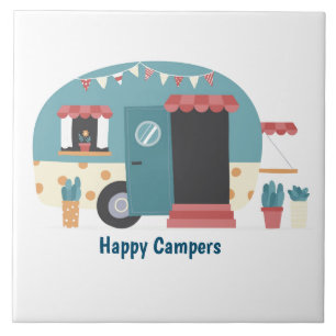 Happy Campers Trailer Ceramic Tile