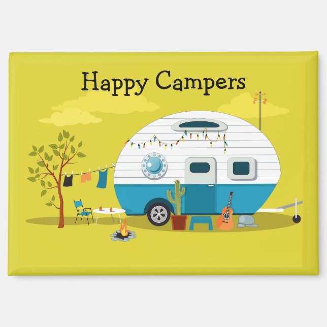 Happy Campers Trailer Magnet (Front)