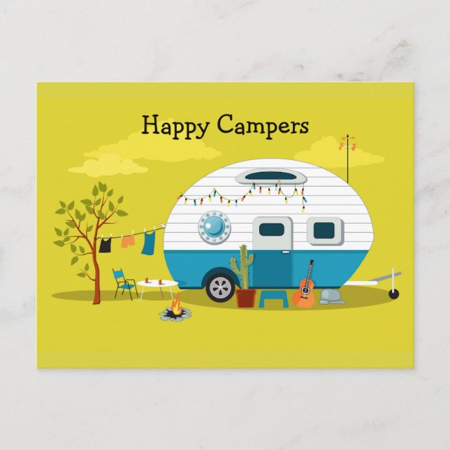 Happy Campers Trailer Postcard (Front)