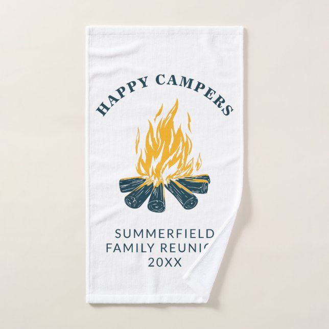 Happy Campers Vacation Family Trip Custom Camping Hand Towel (Hand Towel)
