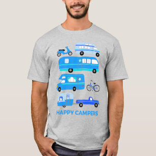 HAPPY CAMPERS Vintage Retro Trailer RV Vanlife T-Shirt