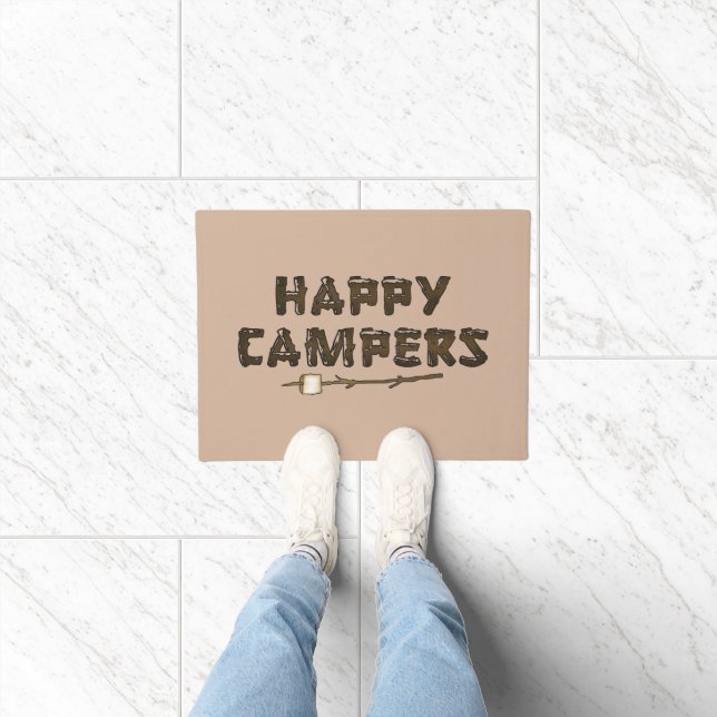Happy Campers word art door mat (Indoor)