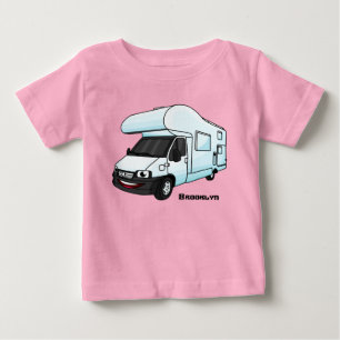 Happy campervan cartoon illustration baby T-Shirt