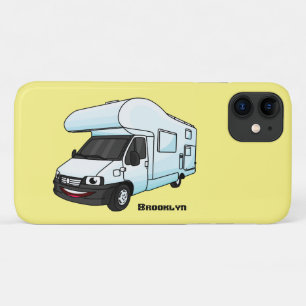 Happy campervan cartoon illustration iPhone 11 case
