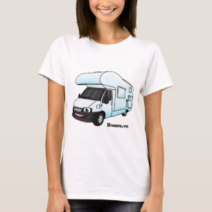 Happy campervan cartoon illustration T-Shirt