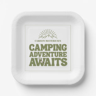 Happy Camping Adventure Awaits Kids Birthday Paper Plate