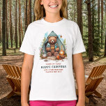 Happy Camping Bear Personalised Family Vacation T-Shirt<br><div class="desc">Cute camping bear matching family shirts perfect for your upcoming family vacation! Whether you're going on a summer trip or a camping adventure, our matching shirts featuring a cute watercolor bear design will make your trip even more stylish and fun. The design features cute bears, a tent and forest scene,...</div>