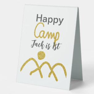 Happy camping camper one birthday kids golden sun